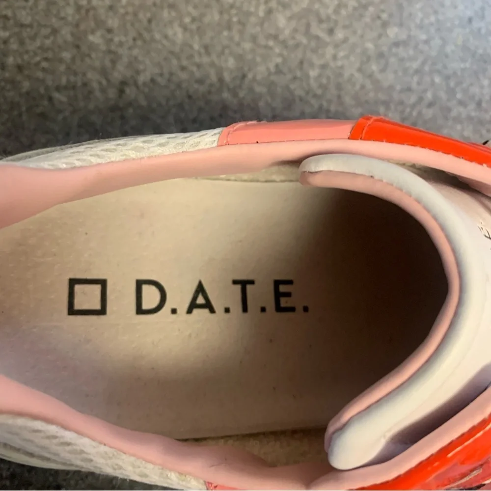 D.A.T.E. sneakers white pink red yellow color-block design Women’s Size 8